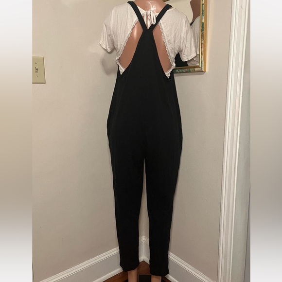 Black Organic Cotton Overalls Jumpsuit Large - Picture 2 of 10